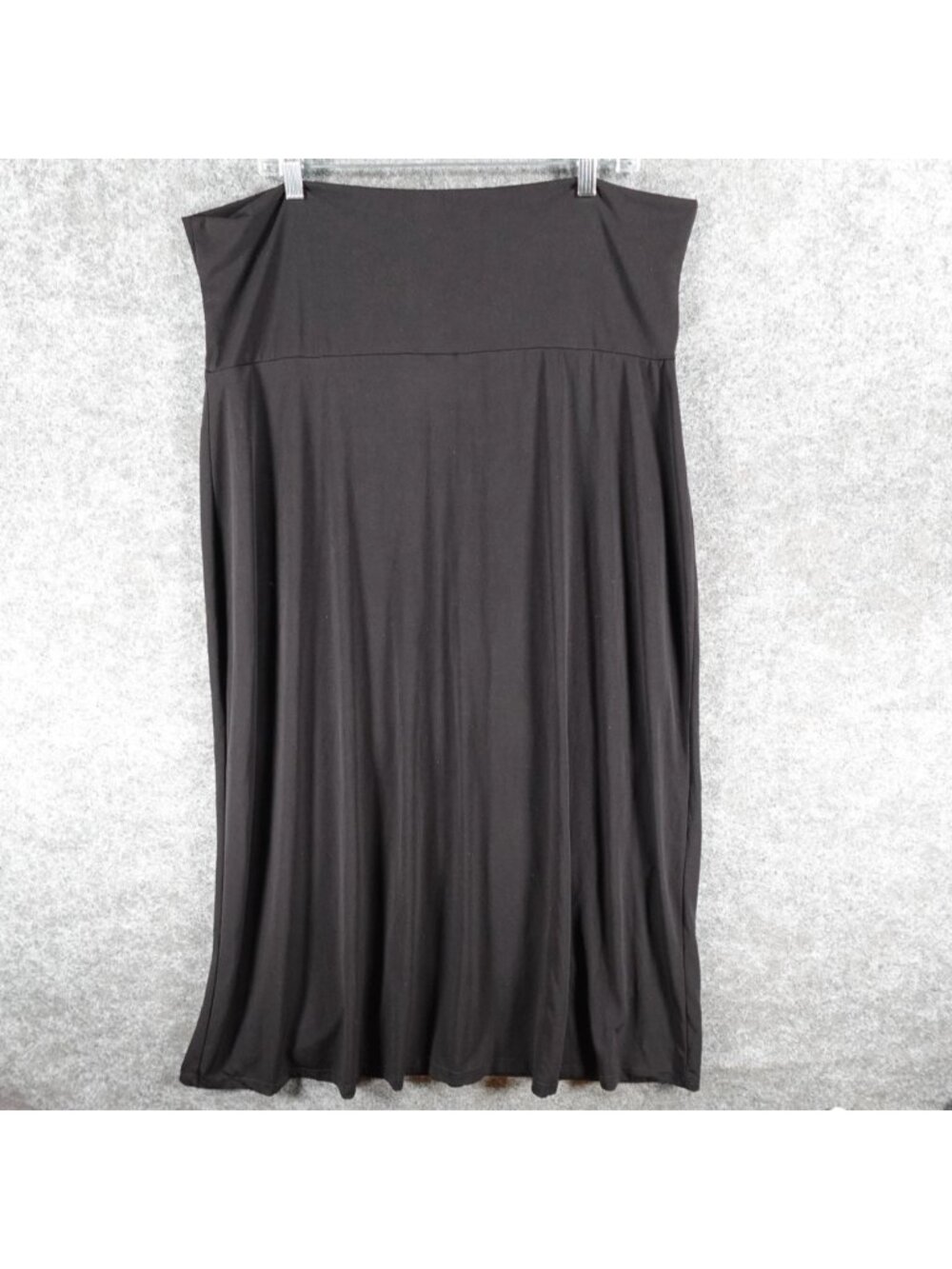 Collections ETC Maxi Skirt Womens XL R Black High-Waisted Jersey Stretch Pull On